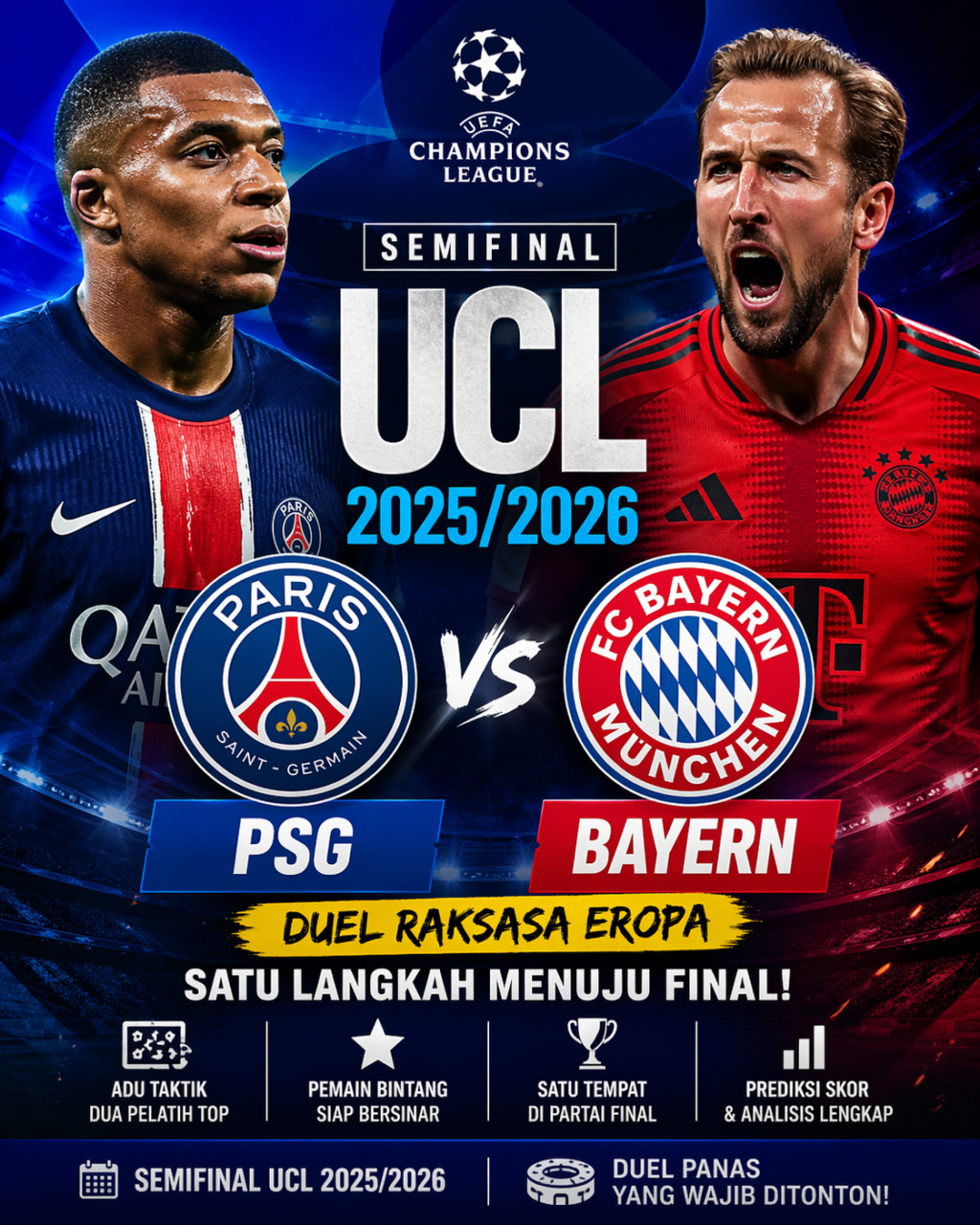 PSG vs Bayern semifinal UCL 2025