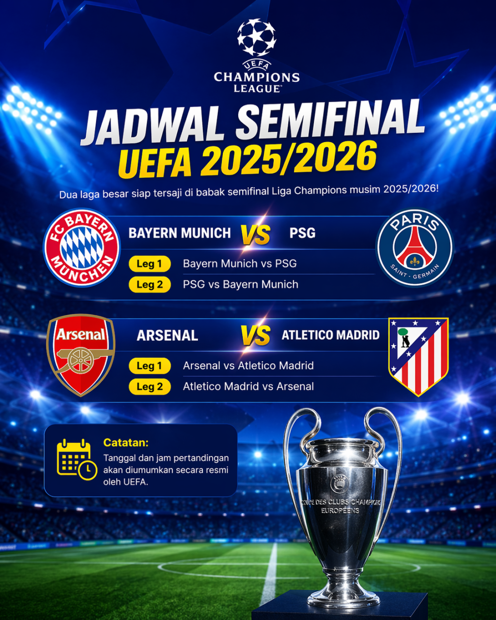 Jadwal Semifinal Liga Champions