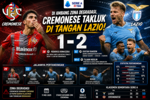 Cremonese vs Lazio 1-2 Serie A