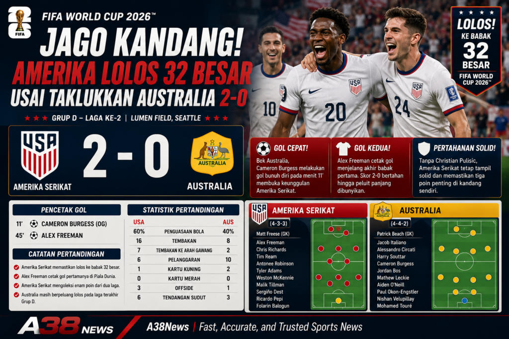 Hasil Amerika vs Australia