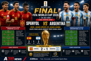 Pemain Spanyol dan Argentina bersiap menghadapi partai final FIFA World Cup 2026 yang mempertemukan dua kandidat kuat juara dunia.